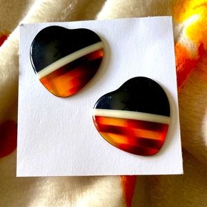 🧡 Resin Heart Shaped Post Earrings